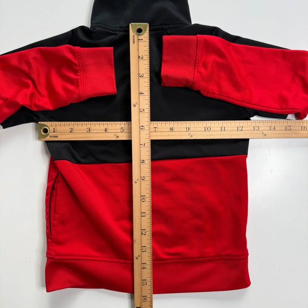 NIKE Full Zip Track Jacket Colorblock Black Red Kids Size 5/S (4-5‎ Years Old)